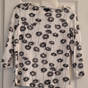 Cream and Black floral top